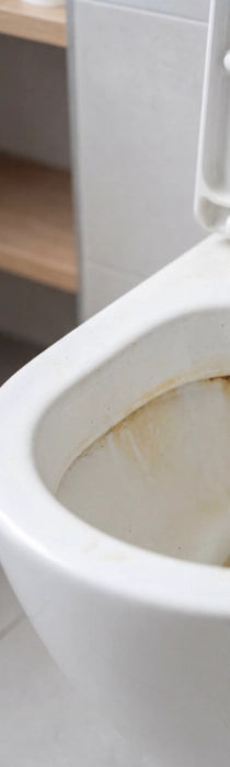 Toiletpot met kalk en urinesteen